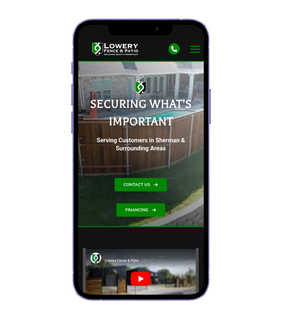 Lowery website on phone