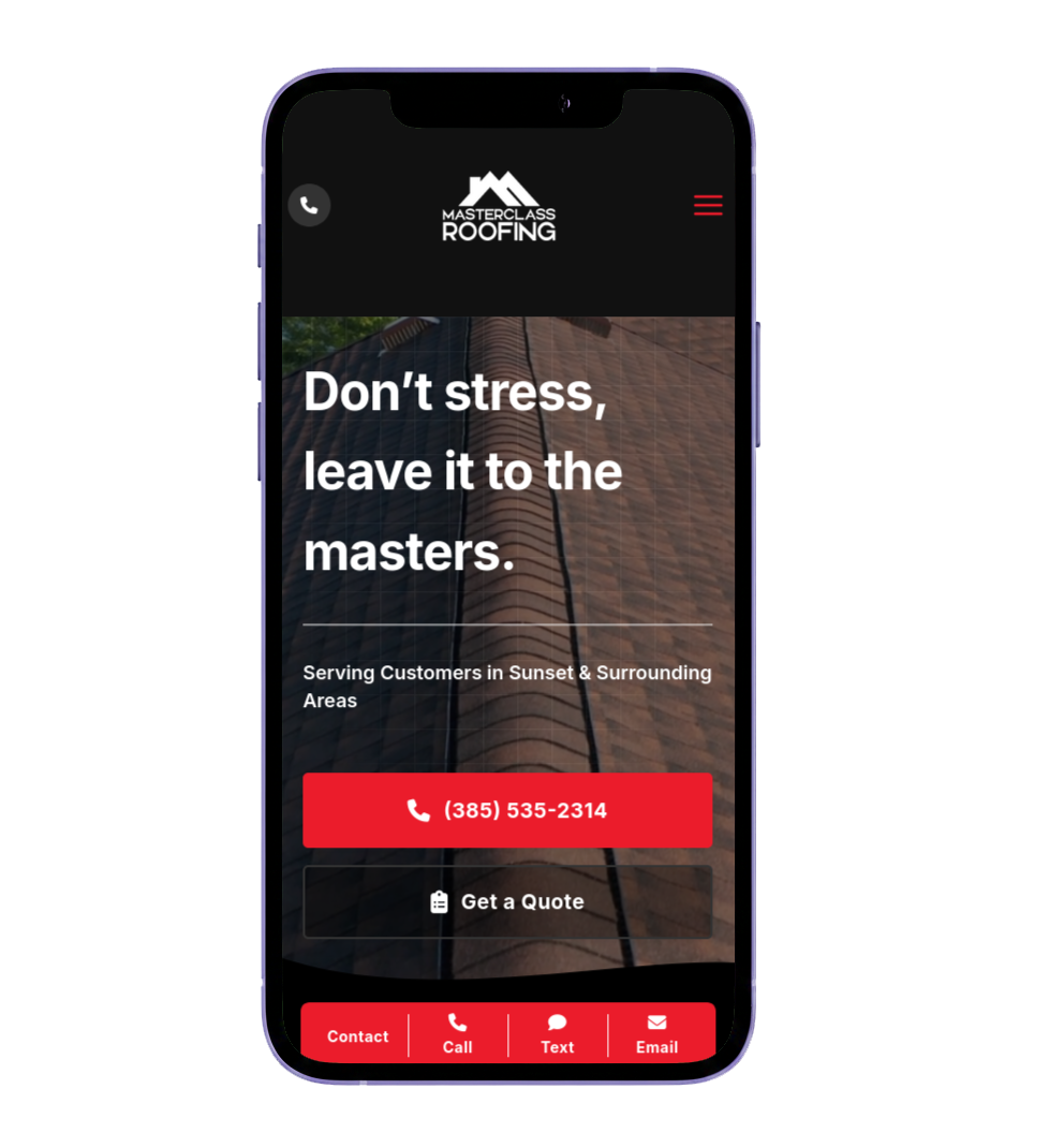 Masterclass website on phone
