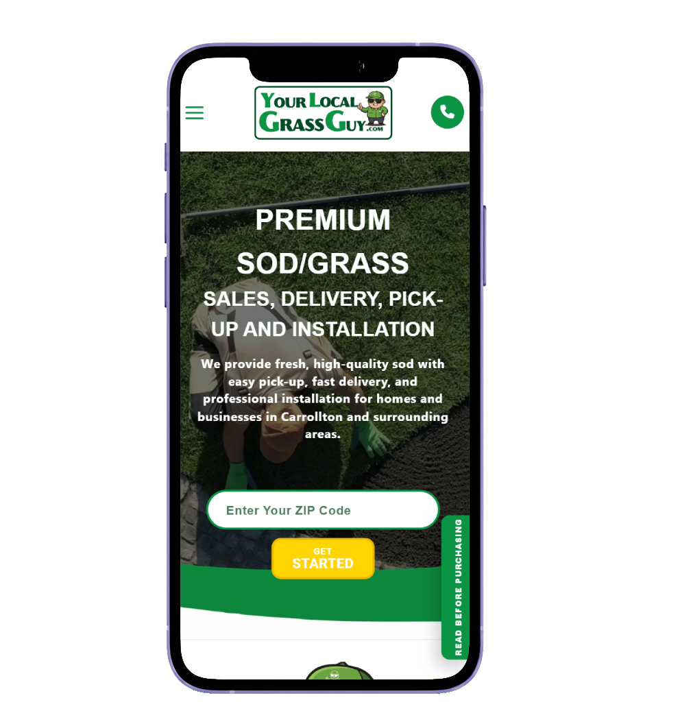 YLGG website on iPhone